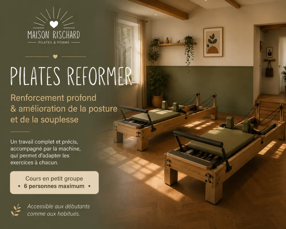 Coaching sportif à Salins (77) : salle de pilates avec des machines reformer en bois